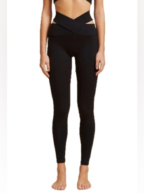 Offline Pants - OFFLINE Aerie Small Cross Over Cut Out Waist Black Legging Strappy Waist Yoga